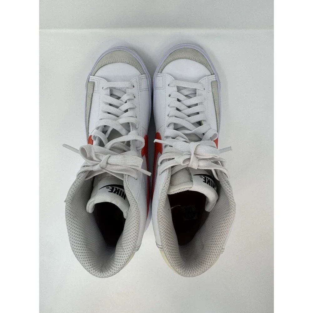 Nike Blazer Mid '77 Unisex Kids GS 4.5Y White/Orange Shoes Sneakers [DA4086-110]